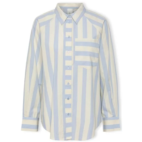 Y.a.s Topi & Bluze YAS Noos Monday Shirt L/S - Whitecap Gray/Clear Sky Bela