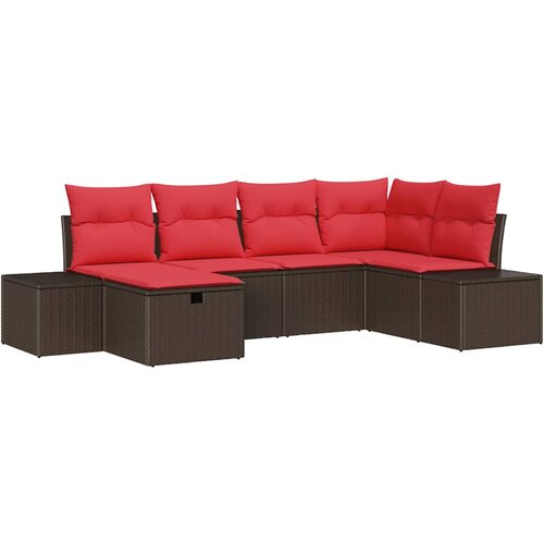 vidaXL Vrtna sedežna garnitura 6 pcs Rjava 55 x 62 x 69 cm Poly ratan, (5000020360) Cene