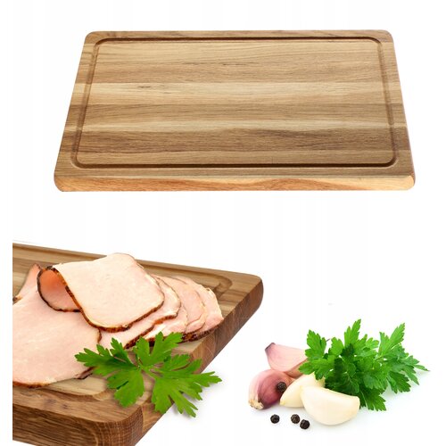 KADAX Lesena kuhinjska deska za rezanje 45x30cm za serviranje, masiven hrast, (5000358365) Cene