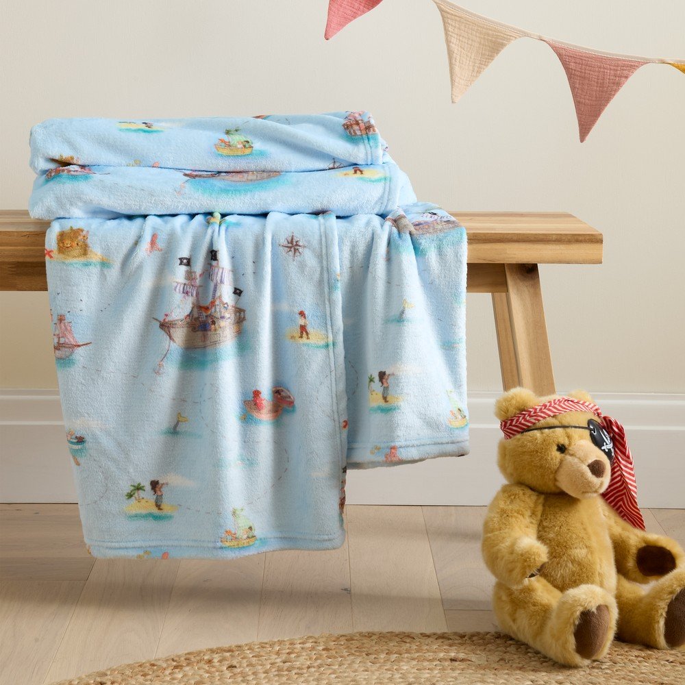 Belle &amp;amp; Boo Plava deka za bebe od mikropli&amp;scaron;a 150x200 cm Pirates &amp;ndash; Slike