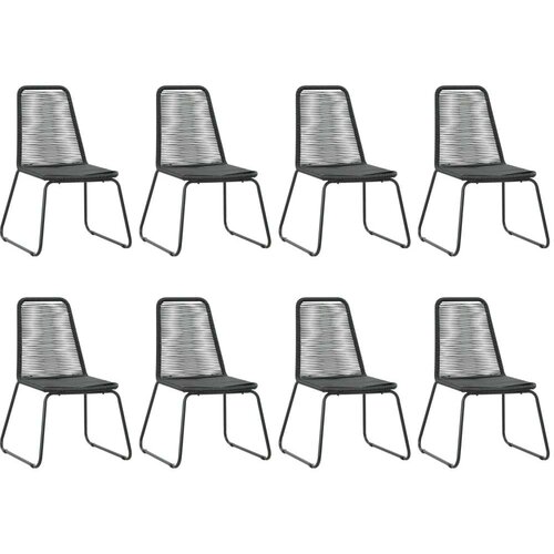  9-dijelni vrtni blagovaonski set od PVC ratana crni Slike