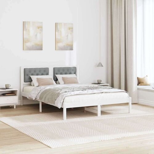 Okvir za krevet Svijetlo siva 150 x 200 cm tkanina Slike