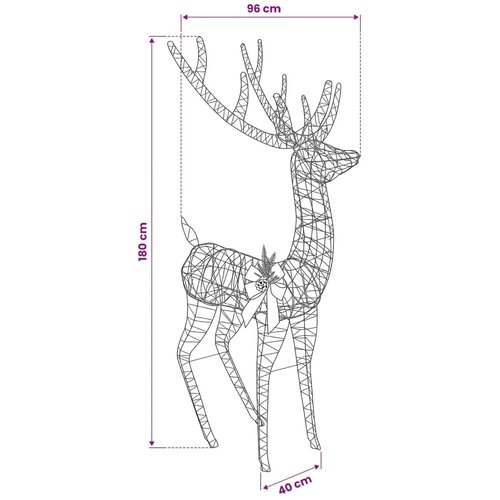  3D Božićni irvas LOVIISA 560 LED lampica Topla bijela - Smeđa konop 96 x 40 x 180 cm Slike