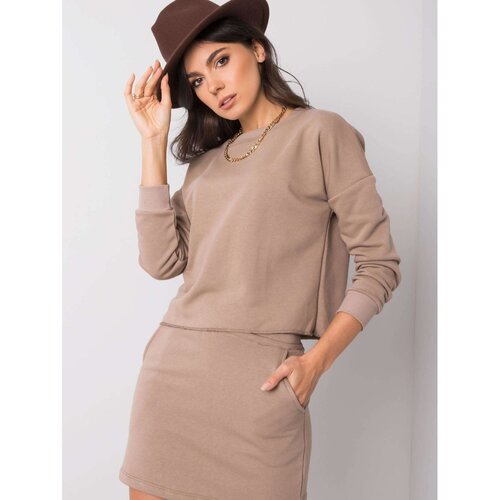 Fashion Hunters RUE PARIS Dark beige tracksuit Slike