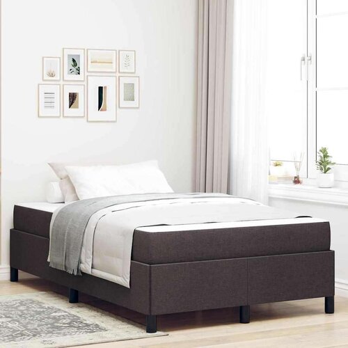 Box Postelja z vzmetnico Temno rjava 120 x 190 cm blago, (5000126208) Cene
