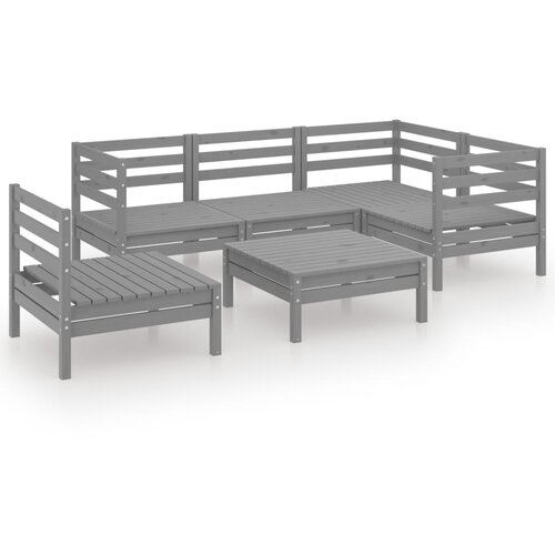Maison Chic Seti vrtnega pohi&amp;scaron;tva - Vrtna garnitura - Vrtni pohi&amp;scaron;tvo set 6-delna trdna borovina siva, (21820108) Slike