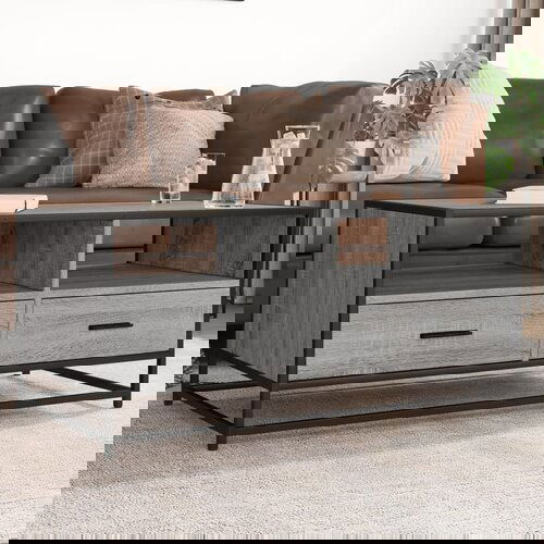 vidaXL Stolić za kavu siva boja hasta 100x50x45 cm od drva i metala Cijene