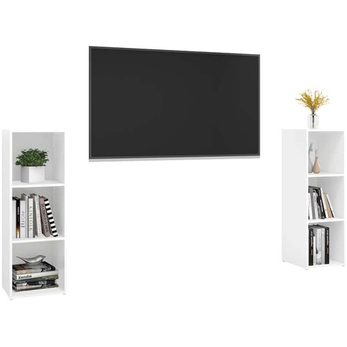  ormarići 2 kom bijeli 107 x 35 x 37 cm konstruirano drvo Slike