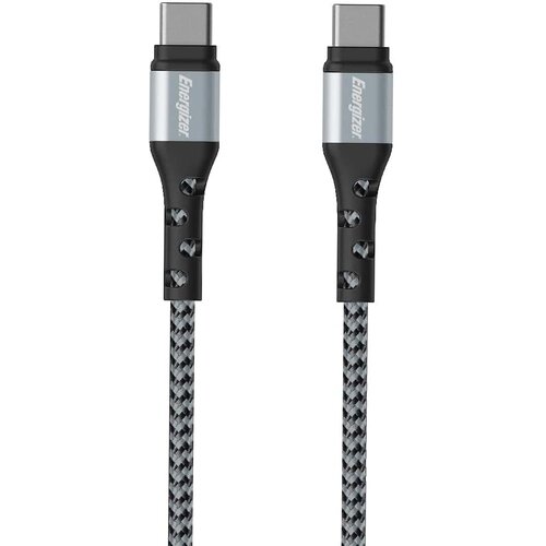 Energizer Polnilni in podatkovni kabel USB-C na USB-C 2m iz pletenega najlona proti zapletanju, Črna / Srebrna, (5000220179) Cene
