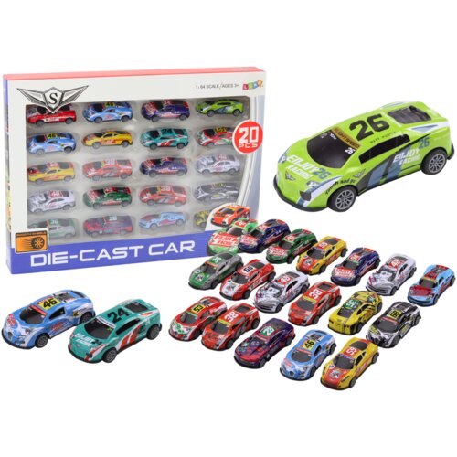  Set of Toy Cars, Spring Springs, Sports Racing Cars 1:64, 20 pcs. Cijene