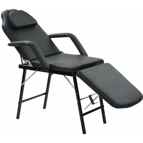 Prenosni kozmetični stol iz umetnega usnja 185x78x76 cm črn