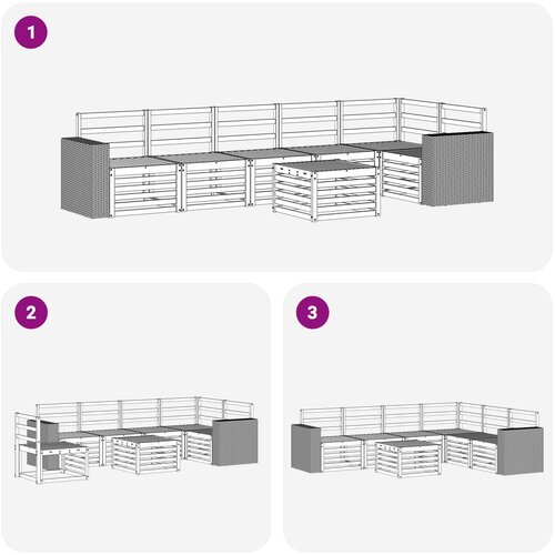  Set vanjskih sofa 7 kom. Prirodna Poliester Slike