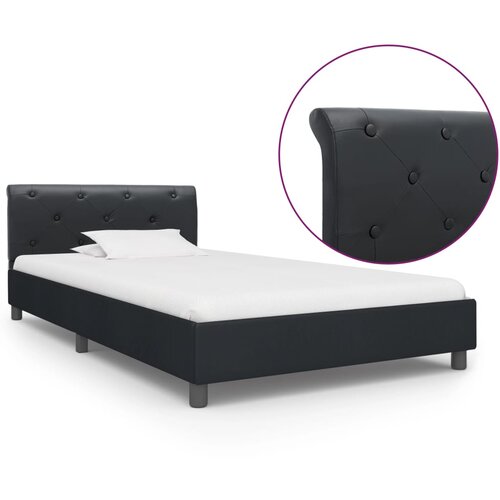  Za krevet od umjetne kože crni 90 x 200 cm Slike