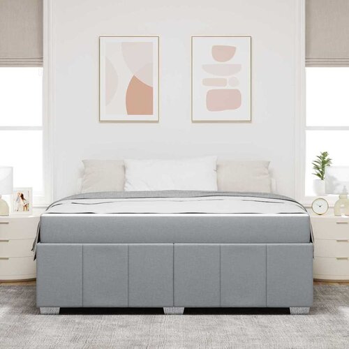  Krevetna konstrukcija Svijetlo siva 180 x 200 cm tkanina Slike