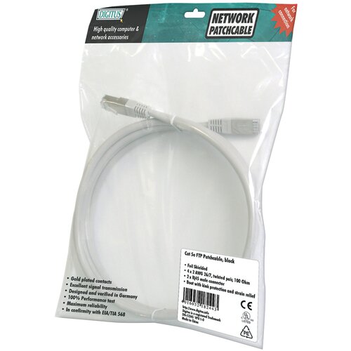 Digitus DK-1521-030 RJ45 omrežni kabel\, Patch kabel CAT 5e F/UTP 3.00 m siva 1 kos, (20414856) Cene