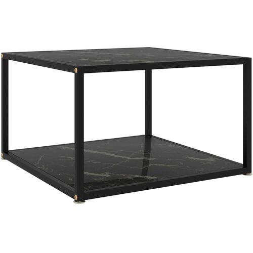  Stolić za kavu crni 60 x 60 x 35 cm od kaljenog stakla Slike
