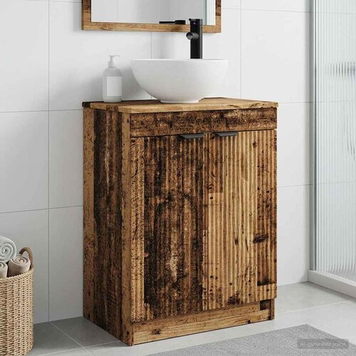  Kupaonski umivaonik s sudoperom Staro drvo 54 x 35 x 83 cm Cene