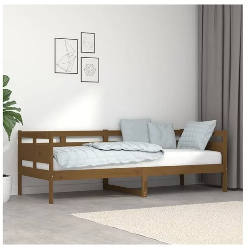  Dnevna postelja medeno rjava trdna borovina 80x200 cm
