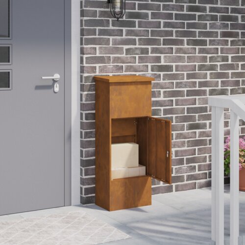 vidaXL Sandučić za pakete Rđa 44.5 x 29 x 110.5 cm Otporni čelik Cijene