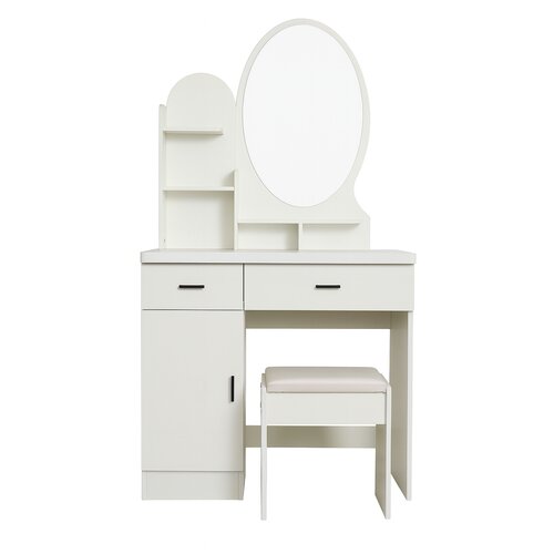 MODUL Sto za &amp;scaron;minkanje Aria, Sa stolicom, Beli, ST-317 Slike