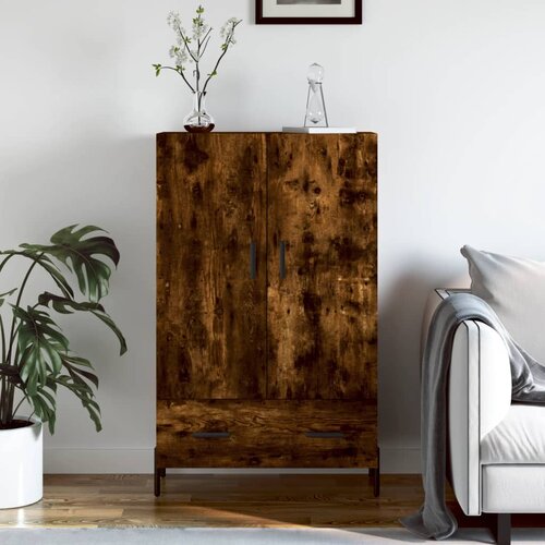 vidaXL Visoka omara dimljeni hrast 69,5x31x115 cm inženirski les Cene