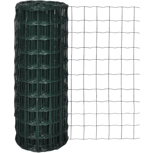 vidaXL euro ograda čelična 25 x 1,0 m zelena