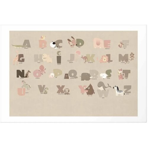  Plakat - Beige Alphabet 60x40 Bez okvira s margom Slike