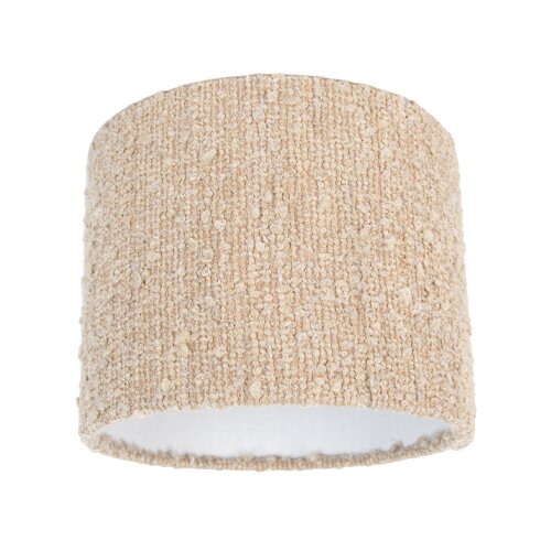 QAZQA Stoffen lampenkap beige met boucl&amp;eacute; stof 18/18/14 Slike