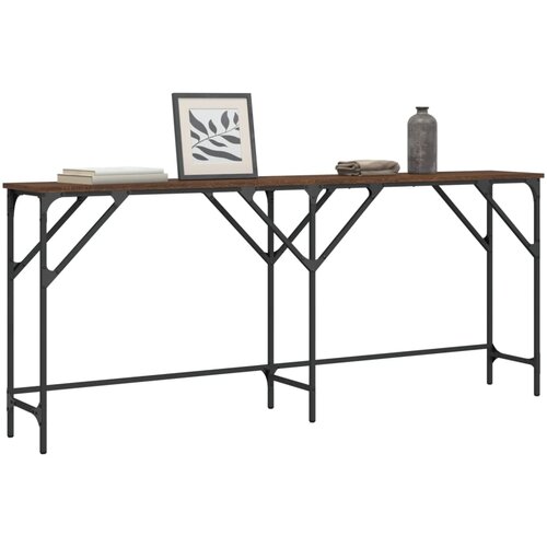 vidaXL Konzolna mizica rjav hrast 180x29x75 cm inženirski les Cene