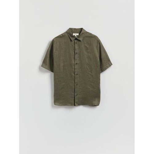 Reserved Lanena slim fit košulja - zelena Cene