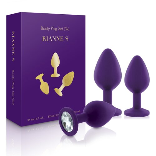 RIANNE S 3-delni set analnih čepov - Booty Plug Original, vijoličen Cene