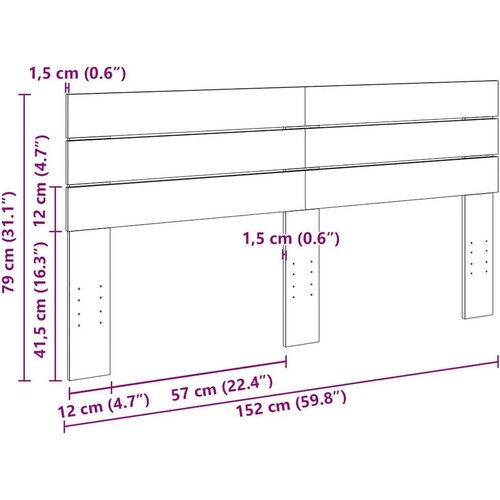 VidaXL uzglavlje 150 cm puno drvo hrast Slike