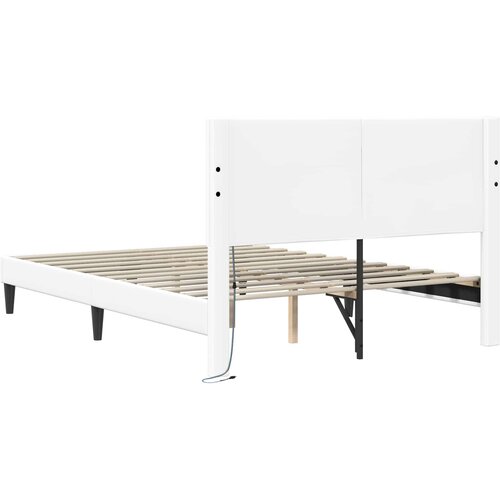  Krevetna konstrukcija Bijela 120 x 200 cm Umjetna koža Slike