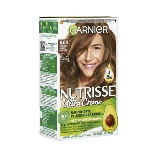 Garnier Nutrisse Ultra Creme permanentna barva za lase št. 6.03 naravna zlato temna blond