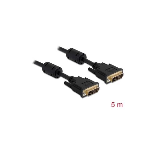 Delock DVI priključni kabel DVI-I 24+5-polni vtič\, DVI-I 24+5-polni vtič 5.00 m črna 83113 s feritnim jedrom DVI kabel, (20424217) Cene