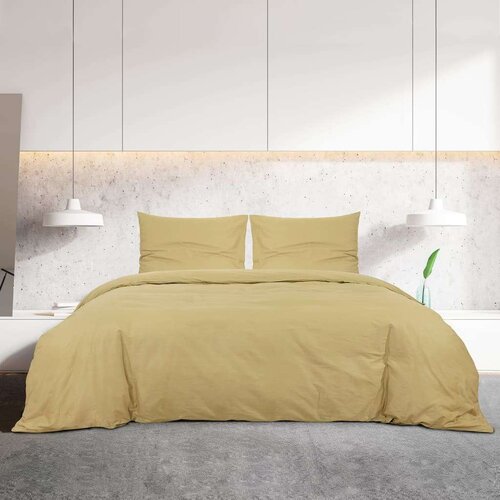 VidaXL Set posteljine za poplun smeđesivi 220x240cm lagana mikrovlakna Slike