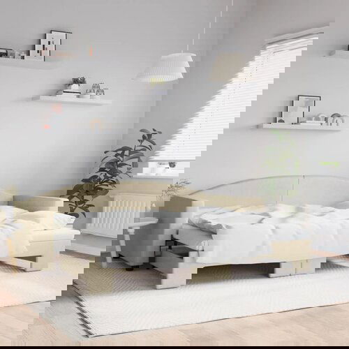  The Living Store Izvlečna dnevna postelja temno krem 80x200 cm blago - Izvlečna Dnevna Postelja, (21509175) Cene