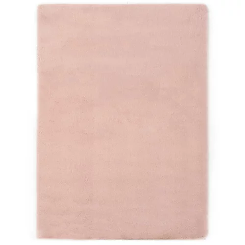 vidaXL Tepih od umjetnog zečjeg krzna 160 x 230 cm blijedo ružičasti