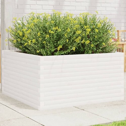  Vrtna sadilica bijela 90x90x46 cm od masivne borovine Slike