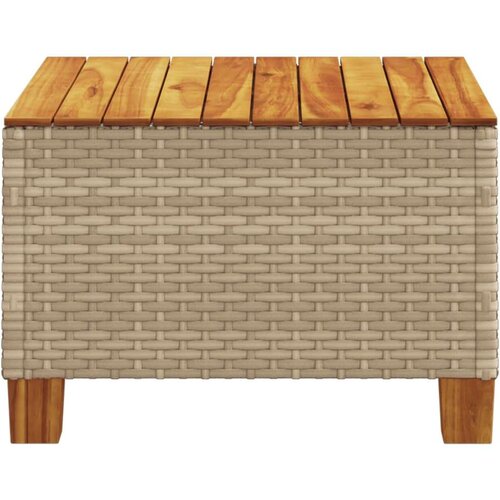 VidaXL Vrtni stol bež 55 x 55 x 36 cm od poliratana i bagremovog drva Slike