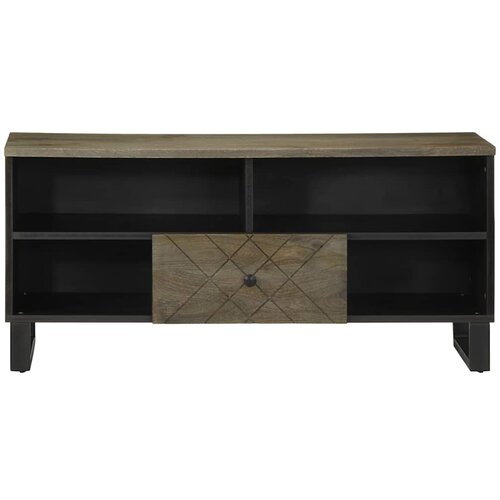  TV ormarić crni 100 x 33 x 46 cm od masivnog drva manga Crna Slike