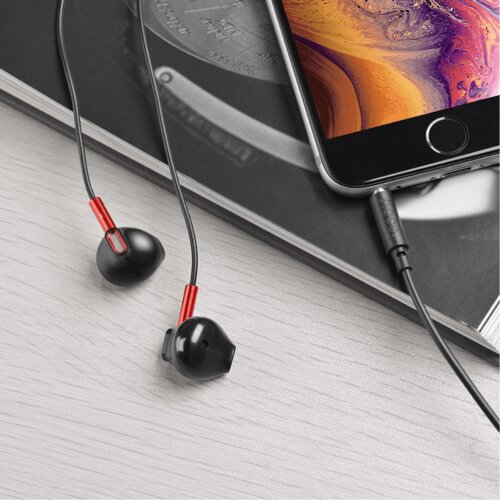 Hoco. Slu&amp;scaron;alke z mikrofonom, 3.5 mm, dolžina kabla 1.2 met, črne - M57 Sky sound, Black Slike