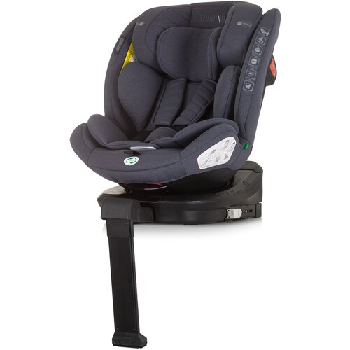 Chipolino auto sedi&amp;scaron;te Tourino, 40-150cm, Isofix, Tamnosivo Slike