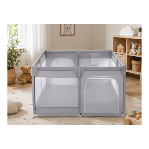 Delunaro dečija ogradica za igru sa dodatnom za&amp;scaron;titom 150x180x65cm ( KLK2612-Dark-Grey ) Slike