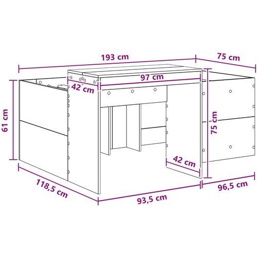  Krevet za djecu s visokim okvirom i stolom Crna 75 x 190 cm Slike