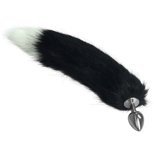 Lovetoy 2024 Analni Čep Lovetoy Metal Anal Tail Black + White 2 Cene