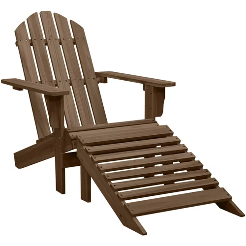 vidaXL Vrtna stolica s otomanom drvena smeđa