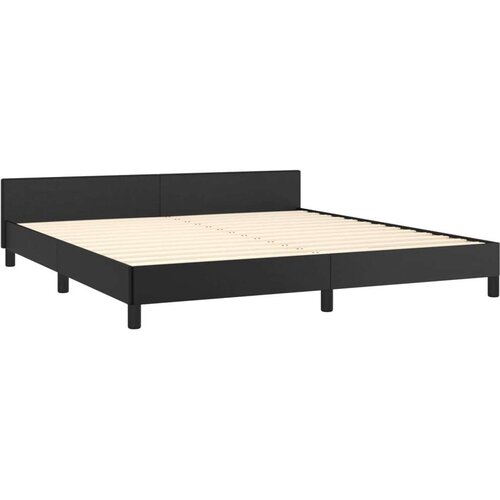 VidaXL Okvir za krevet s uzglavljem crni 180x200 cm od umjetne kože Slike