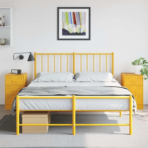  Noćni ormarići 2 kom boja senfa 34,5 x 39 x 62 cm čelični Cene