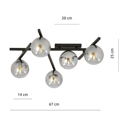  plafonska svetiljka smart 5xE14/10W/230V crna/siva Slike